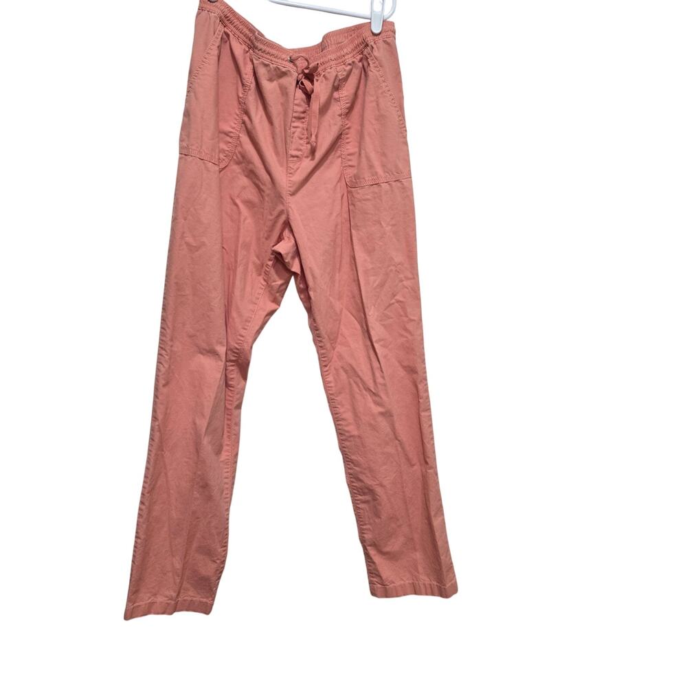 L.L.Bean Sunwashed Canvas Straight Leg Pants Coral Women's 14 M/T